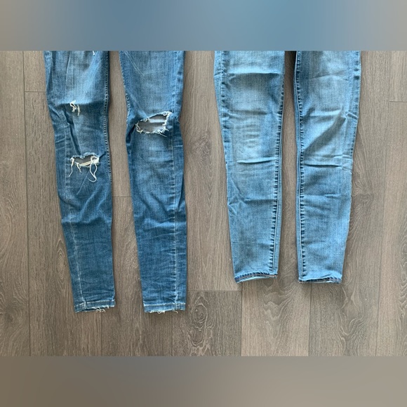 Zara skinny high waist rise 4 gap skinny jeans 26 denim pants set of 2 - Picture 4 of 6